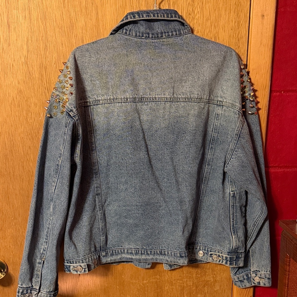 Blue Studded Denim Jacket by Blue D. - Picture 4 of 6